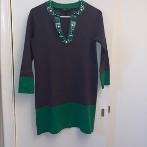 BCBG Color Block Tunic With Beaded Collar
